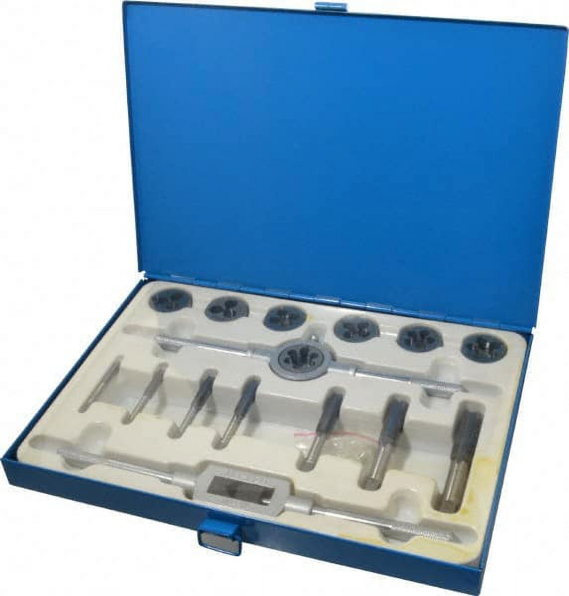 Value Collection 16 Pc Carbon Steel Threader Tap & Die Set, 1/4-20 to 3 ...