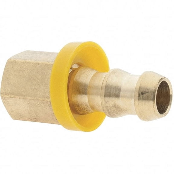 Value Collection 3/8" ID 1/4 NPTF Barbed Push On Female Connector 3/8" OD, Brass
