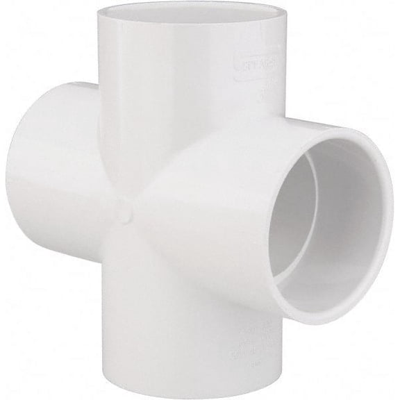 Value Collection 3" PVC Plastic Pipe Cross Schedule 40, All Slip End Connections