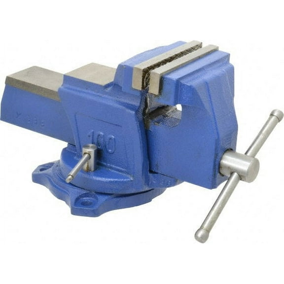 Value Collection 4" Jaw Width, 3-17/32" Opening Capacity, 2-1/4" Throat Depth, Cast Iron Swivel Bench Vise