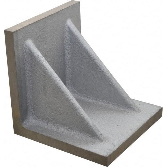 Value Collection 6" Wide x 6" Deep x 6" High Cast Iron Precision-Ground Angle Plate Standard Plate, Flat Surface, Double Web, Single Plate