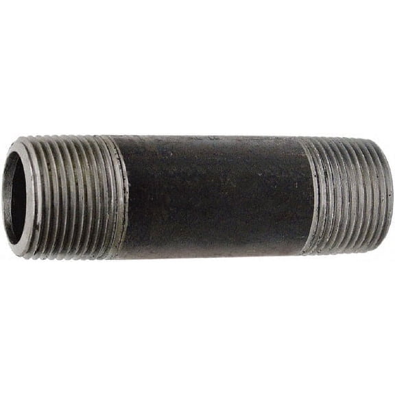 Value Collection Schedule 80, 2" Diam x 4" Long Black Pipe Nipple Threaded