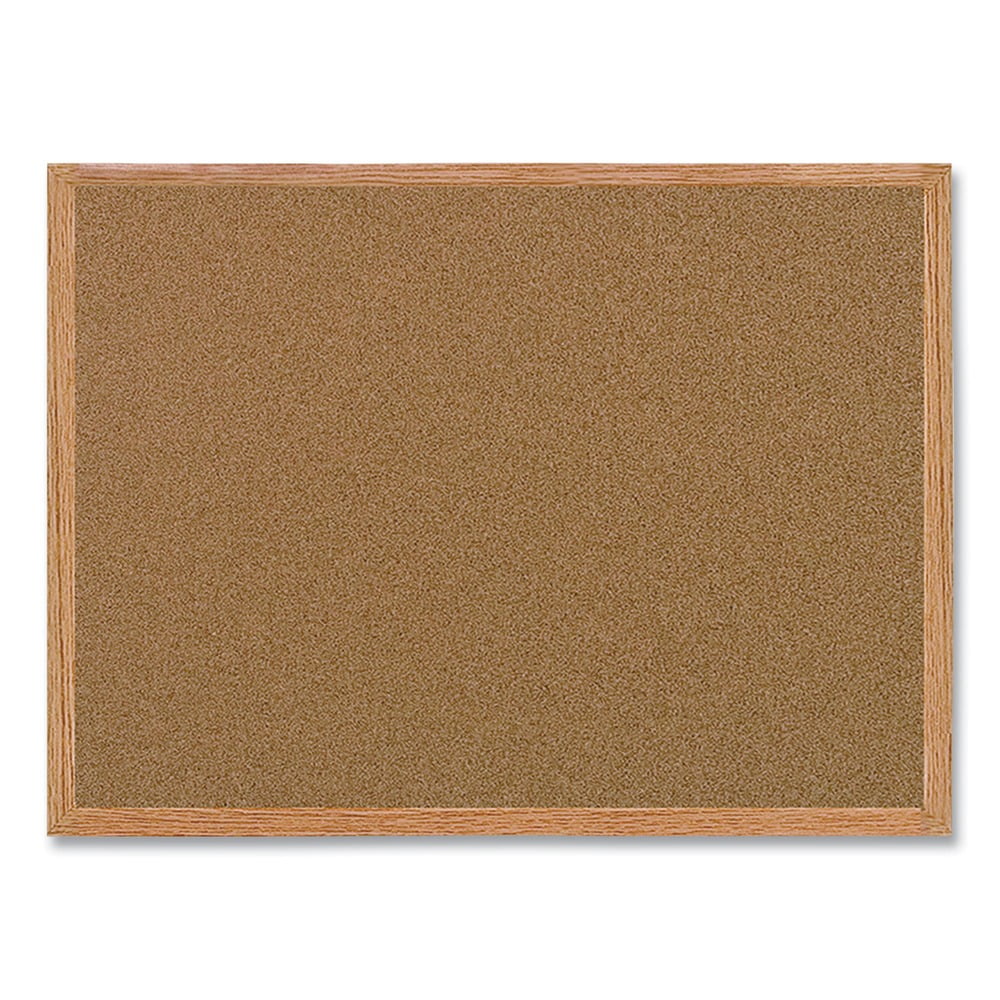 Cork Bulletin Board 35-13/32"W, Frame Color: Oak MC070014231