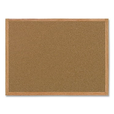 Value Cork Bulletin Board with Oak Frame, 24 x 36, Natural