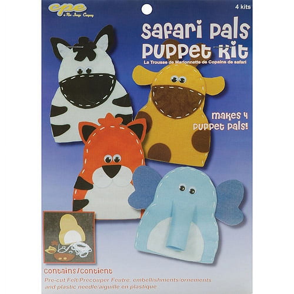 Value Felt Puppet Kit, Safari Pals
