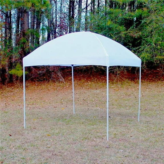 Value King Easy Shut 8 x 8 ft. Instant Pop Up King Canopy with Weight Bags, Guy Ropes & Stakes, Fiberglass Rod & Dome Roof, White