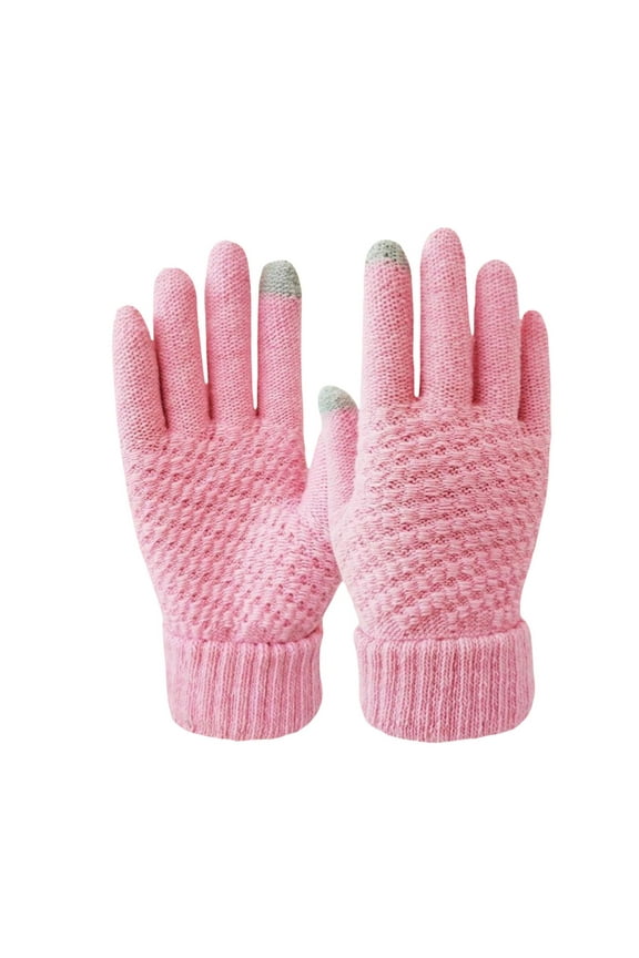 Value for Money,Women's Knitted Winter Gloves Waterproof,Windproof Thermal Touchscreen Sports Gloves,Soft and Breathable Mittens for Outdoor Use Festive Shopping|Acrylic,Pink,Vsgery