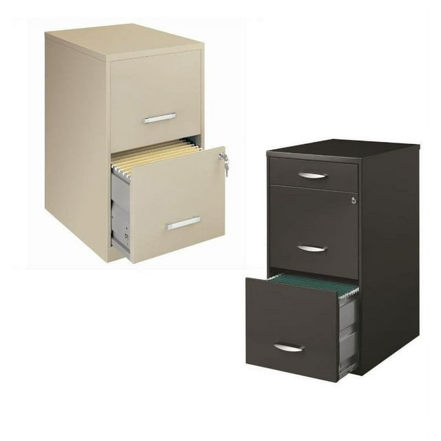 (Value Pack) 2 Drawer Letter File Cabinet and 3 Drawer File Cabinet
