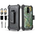 thumbnail image 1 of Value Pack for 5.5" LG LV5 LG K10 2017 LG K20 Plus LG K20 V Belt Clip Kickstand Screen Protector Raised Bevel Design Enhance Camera and Screen Protection Shockproof Combo Phone Case + [Huntingcamo], 1 of 4