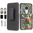 thumbnail image 1 of Value Pack for 6.2" Motorola Moto G7 Holster Belt Clip Kickstand Hybrid Shock Bumper Screen Protector Dual Layer Raised Bevel Design Enhance Camera Aim At All Buttons & Sockets Case + [Deercamo], 1 of 4