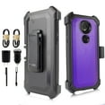 thumbnail image 1 of Value Pack ! for 6" Moto E5 Plus Moto E5 Supra XT1924 case Phone Case 360° Cover Screen Protector Clip Kickstand Holster Hybrid Shock Bumper combo purple, 1 of 4