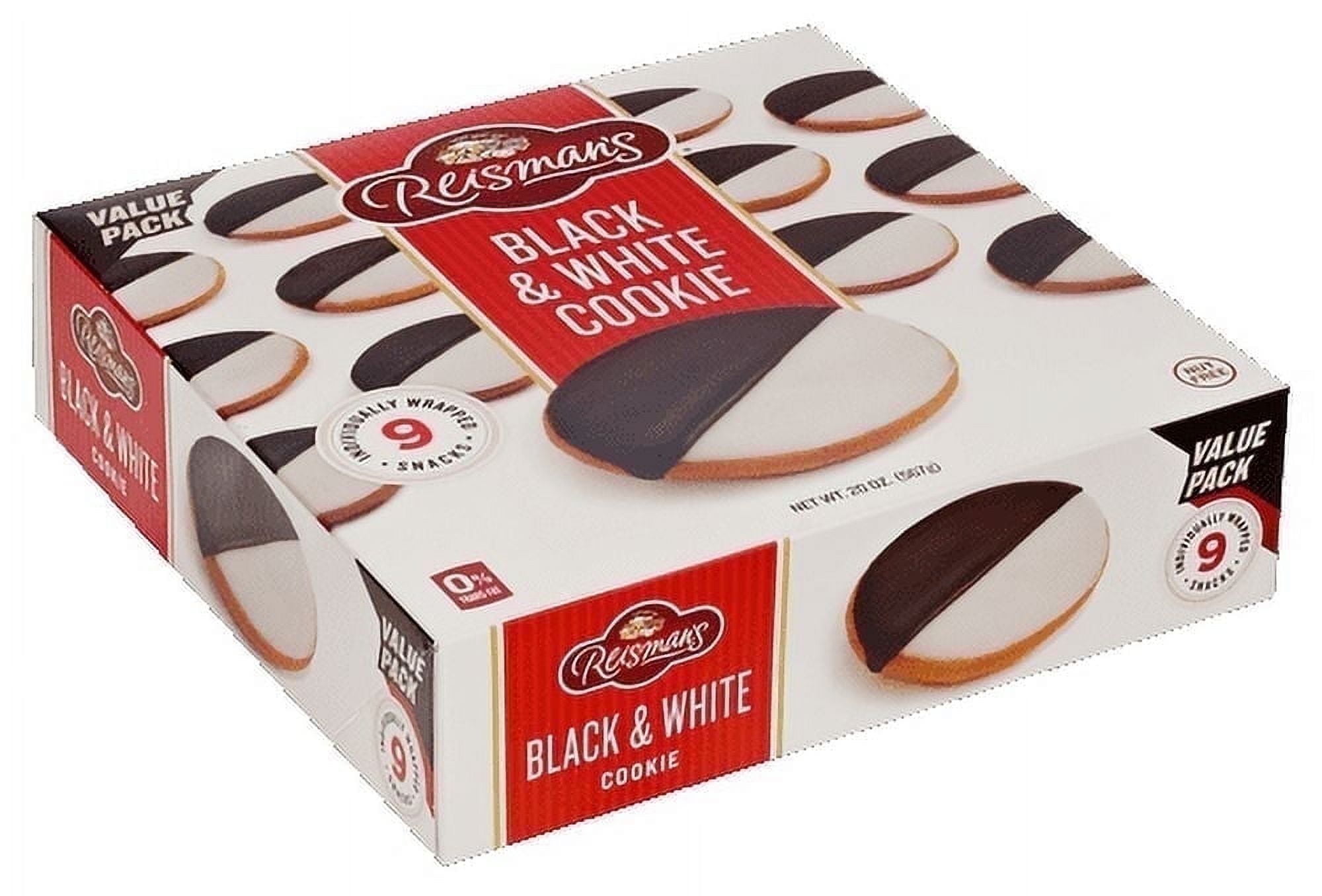 Reismans Black and White Cookie, Dairy-Free Pastry and Dessert Snackbox, 9-Pack
