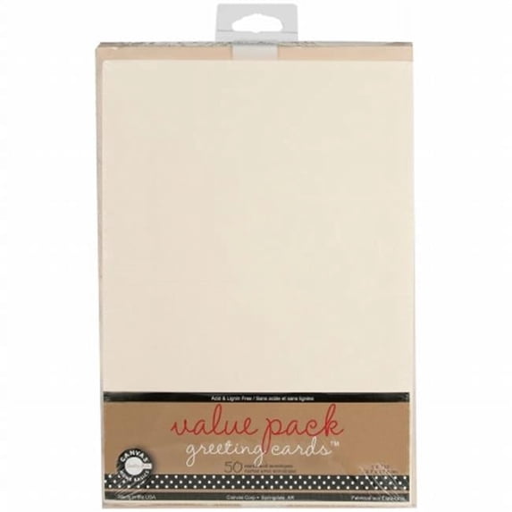Value Pack Cards & Envelopes 5 in. x 7 in. 50-Pkg-Ivory