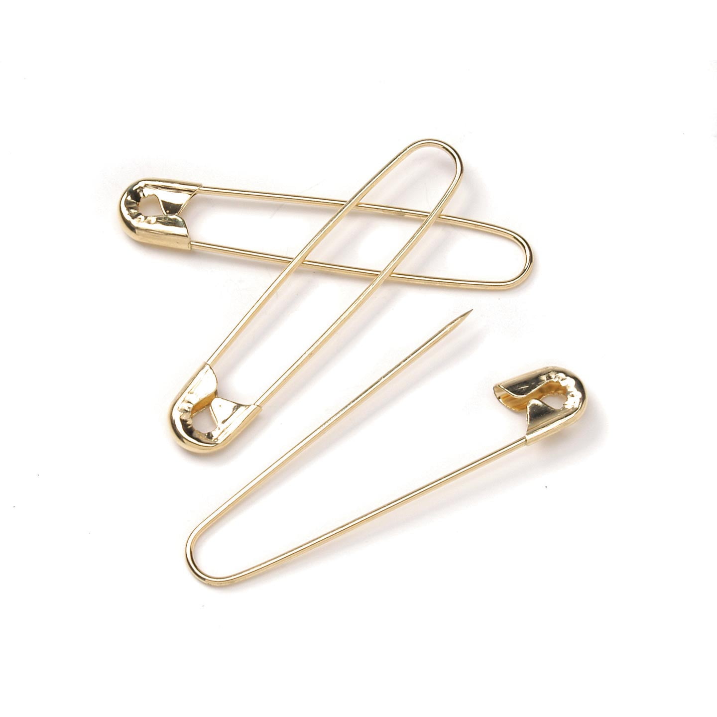 Lot of 1,000 Gold Brass Plated 1-5/8 Safety Basting Pins for