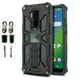 thumbnail image 1 of Value Pack + for Cricket Influence, AT&T Maestro Plus with Tempered Glass Hybrid Phone Case Magnet Mount Ready Grip Grids Kickstand Slim Shock Bumper Cover, 1 of 4