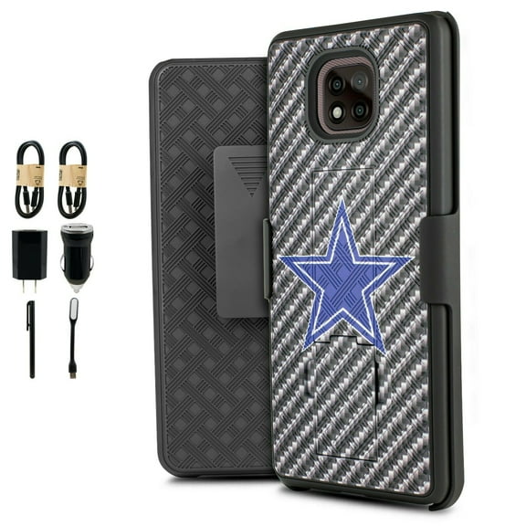 Value Pack ! For Motorola Moto G Power 2021 Slim Shell Phone Case 360° Cover Clip Kickstand Holster Hybrid Shock Bumper with Tempered Glass