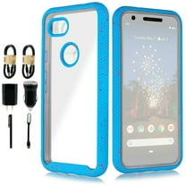 Value Pack   for Google Pixel 3A Clear Case Phone Case Dual Layer Full-Body Rugged Clear Back Case Drop Resistant Shockproof Case with Built In Screen Protector