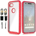 thumbnail image 1 of Value Pack + for Google Pixel 3A Clear Case Phone Case Dual Layer Full-Body Rugged Clear Back Case Drop Resistant Shockproof Case with Built In Screen Protector, 1 of 4