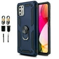 thumbnail image 1 of Value Pack + for Motorola Moto G Stylus 2021 (NOT FIT 2020 Version) with Tempered Glass Case Hybrid Phone Case Ring Magnet Mount Ready Grip Grids Kickstand Slim Shock Bumper Cover, 1 of 4