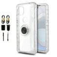 thumbnail image 1 of Value Pack + for Motorola One 5G ACE Moto G 5G Full Body Ring Case Built In Screen Protector Hybrid Clear Phone Case Magnet Mount Ready Grip Grids Kick stand Slim Shock Bumper Cover, 1 of 4