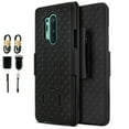 thumbnail image 1 of Value Pack ! for OnePlus 8 Pro with Tempered Glass Slim Shell Phone Case Shockproof Cover Screen Protector Clip Kickstand Holster Hybrid Shock Bumper (Black), 1 of 4