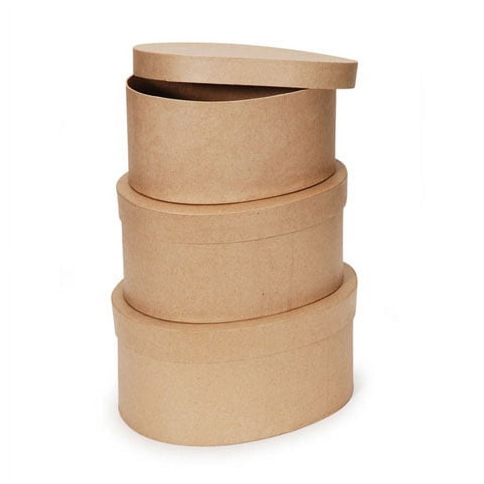 Value Pack Paper Mache Box Set Oval Assorted Sizes