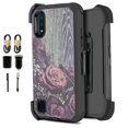 thumbnail image 1 of Value Pack ! for Samsung Galaxy A01 A015 Heavy Duty case Phone Case 360° Cover Screen Protector Clip Kickstand Holster Hybrid Shock Bumper (Vintage Rose), 1 of 7