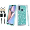 thumbnail image 1 of Value Pack and for Samsung Galaxy A20S Case Phone Case Dual Layer Glitter Full-Body Rugged Clear Back Case Drop Resistant Shockproof Case with Built In Screen Protector (Teal), 1 of 4
