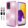 thumbnail image 1 of Value Pack + for Samsung Galaxy A32 5G Glitter Hard Case with Tempered Glass Hybrid Cell Phone Case Glitter Shock proof Edge Slim Bumper Scratch Cover, 1 of 4