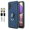 thumbnail image 1 of Value Pack + for Samsung Galaxy A32 5G with Tempered Glass Screen Protector Metal Titanium Case Hybrid Phone Case Magnet Mount Ready Grip Grids Kick stand Slim Shock Bumper Cover, 1 of 4