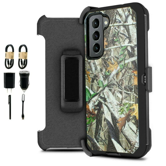 Value Pack ! for Samsung Galaxy S21 FE 5G (NOT FIT S21 5G) Heavy Duty with Built In Screen Phone Case 360° Cover Clip Kickstand Holster Hybrid Shock Bumper
