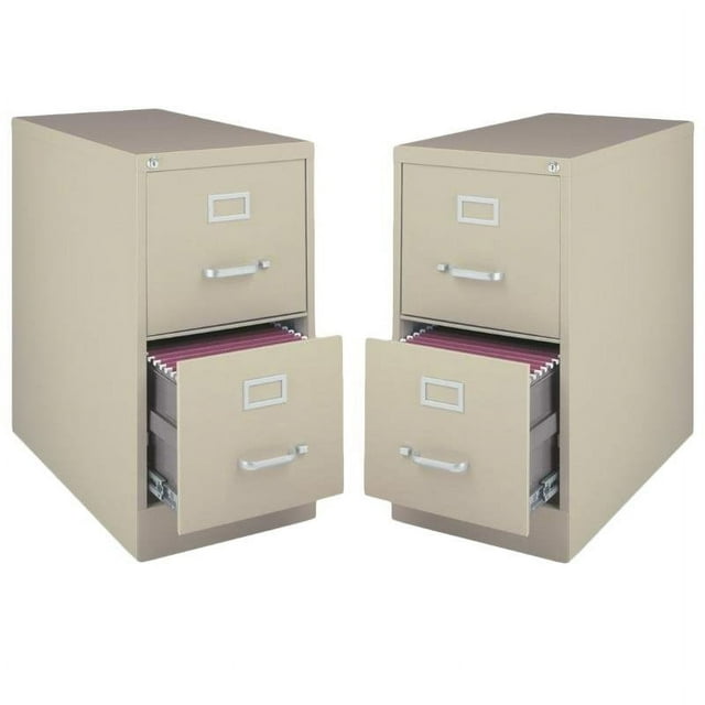 Value Pack (Set of 2) 2 Drawer Vertical Letter File Cabinet in Putty