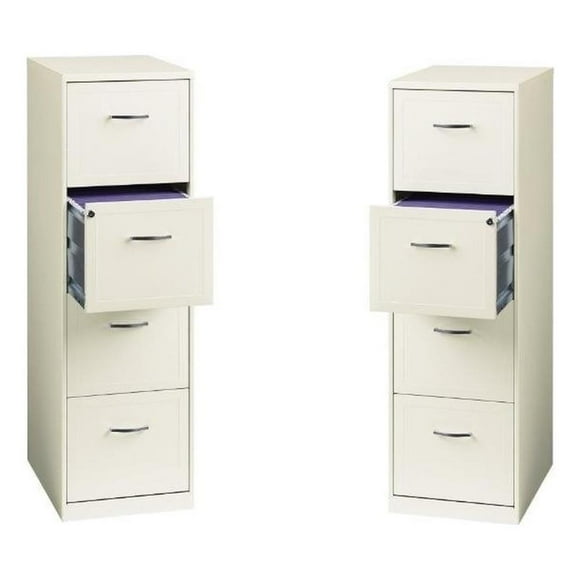 Value Pack (Set of 2) 4 Drawer Smart File Cabinet in Pearl White