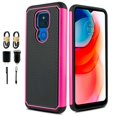 thumbnail image 1 of Value Pack and Moto G Play 2021 Version with Tempered Glass Phone Case Shock Proof Edges Hybrid Hard Back Slim Bumper Cover, 1 of 4