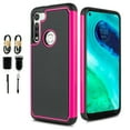 thumbnail image 1 of Value Pack and Motorola Moto G Fast with Tempered Glass Phone Case Shock Proof Edges Hybrid Hard Back Slim Bumper Cover, 1 of 4