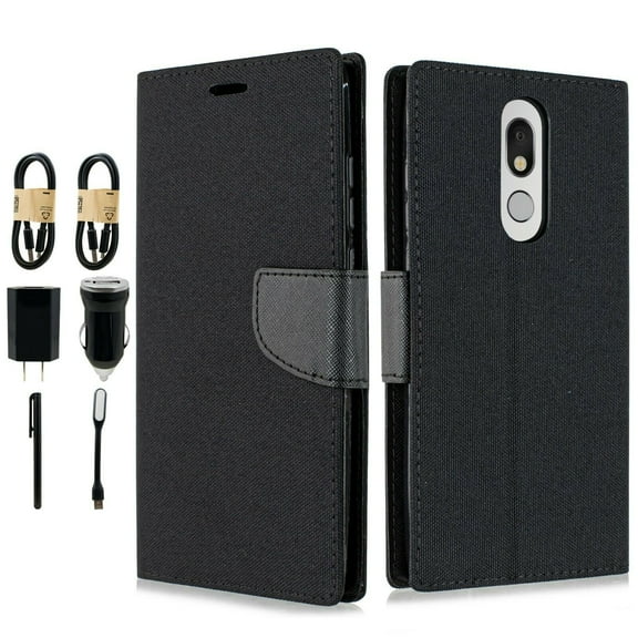 ~Value Pack~ for LG Stylo 5 Case Phone Case Hybrid 2-Tone Wallet Kick stand Card Pocket Pouch Screen Flip Cover