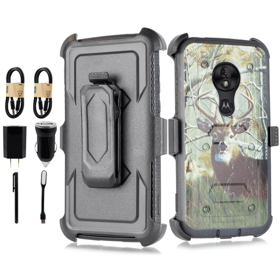 Value Pack ! for Moto G7 Play case Phone Case 360° Cover Screen Protector Clip Kickstand Holster Hybrid Shock Bumper