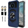 thumbnail image 1 of Value Pack + for Nokia X100 X 100 Ring Hybrid Phone Case Magnet Mount Ready Grip Grids Kickstand Slim Shock Bumper Cover with Tempered Glass, 1 of 4
