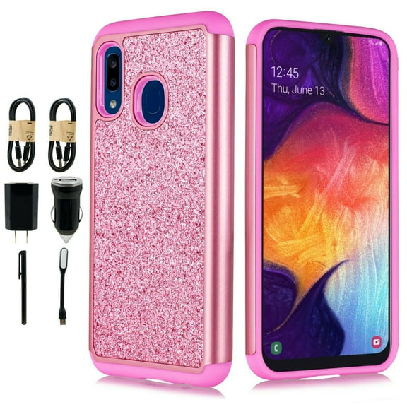 Value Pack + for Samsung Galaxy A10E Case Hybrid Phone Case Glitter Shock proof Edge Slim Bumper Scratch Cover
