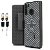 Value Pack ! for Samsung Galaxy A21 with Tempered Glass Slim Shell Phone Case 360° Cover Clip Kickstand Holster Hybrid Shock Bumper