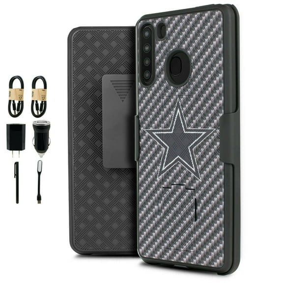 Value Pack ! for Samsung Galaxy A21 with Tempered Glass Slim Shell Phone Case 360° Cover Clip Kickstand Holster Hybrid Shock Bumper