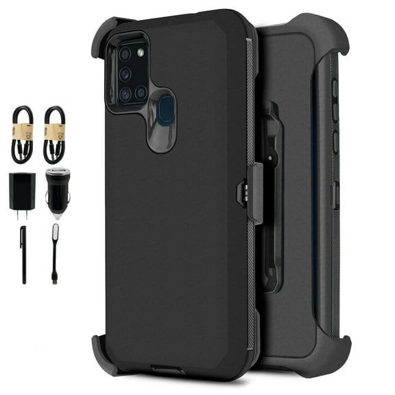 Value Pack ! for Samsung Galaxy A21S case Phone Case 360° Cover Clip Kickstand Holster Hybrid Shock Bumper