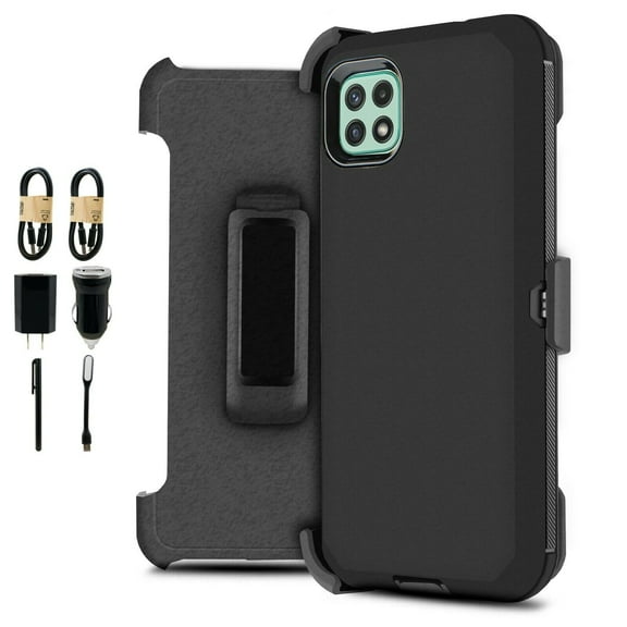 Value Pack ! for Samsung Galaxy A22 5G (NOT FIT Samsung A22 4G) Phone Case 360° Cover Clip Heavy Duty Kickstand Holster Hybrid Shock Bumper