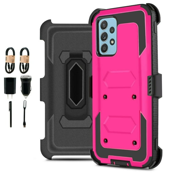Value Pack ! for Samsung Galaxy A32 5G Heavy Duty Phone Case 360° Cover Clip Kickstand Holster Hybrid Shock Bumper