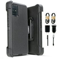 Value Pack ! for Samsung Galaxy A51 case Phone Case 360° Cover Screen Protector Clip Kickstand Holster Hybrid Shock Bumper (Black)