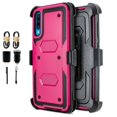 thumbnail image 1 of Value Pack ! for Samsung Galaxy A70 A70S Heavy Duty Phone Case 360° Cover Screen Protector Belt Clip Kickstand Holster Hybrid Shock Bumper (Pink), 1 of 4