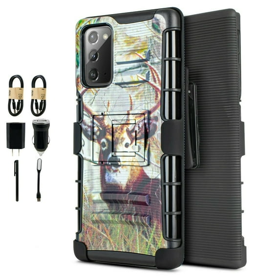 Value Pack ! for Samsung Galaxy Note 20 Ultra case Phone Case 360° Cover Clip Kickstand Holster Hybrid Shock Bumper (Deer)