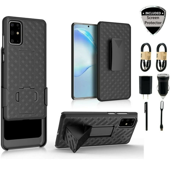 Value Pack ! for Samsung Galaxy S20 Slim Shell Phone Case 360° Cover Temper Glass Screen Protector Clip Kickstand Holster Hybrid Shock Bumper