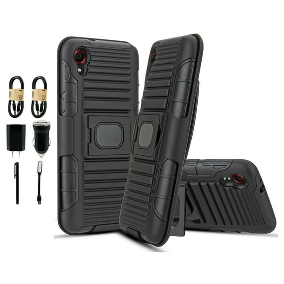 Value Pack ! for Samsung Galaxy Xcover 5 X Cover 5 Phone Case Cover Clip Magnetic Ring Kickstand Holster Hybrid Shock Bumper with Tempered Glass