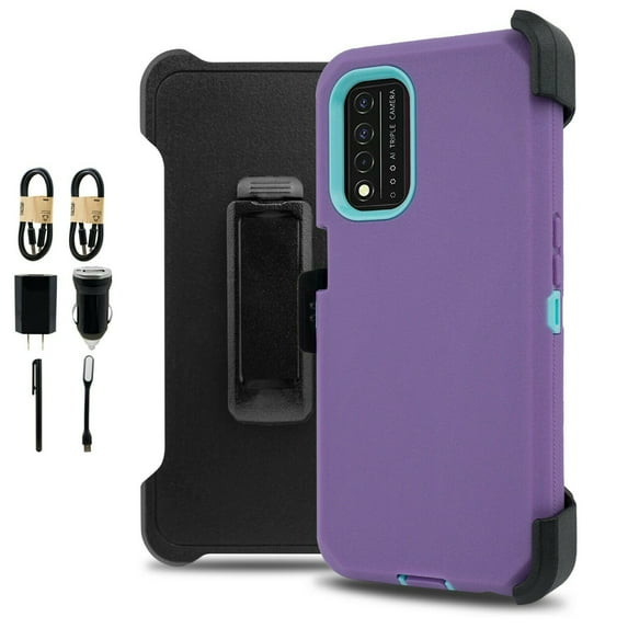 Value Pack ! for T-Mobile Revll V+ Plus 5G Phone Case 360° Cover Clip Kickstand Holster Hybrid Shock Bumper Built In Screen Protector